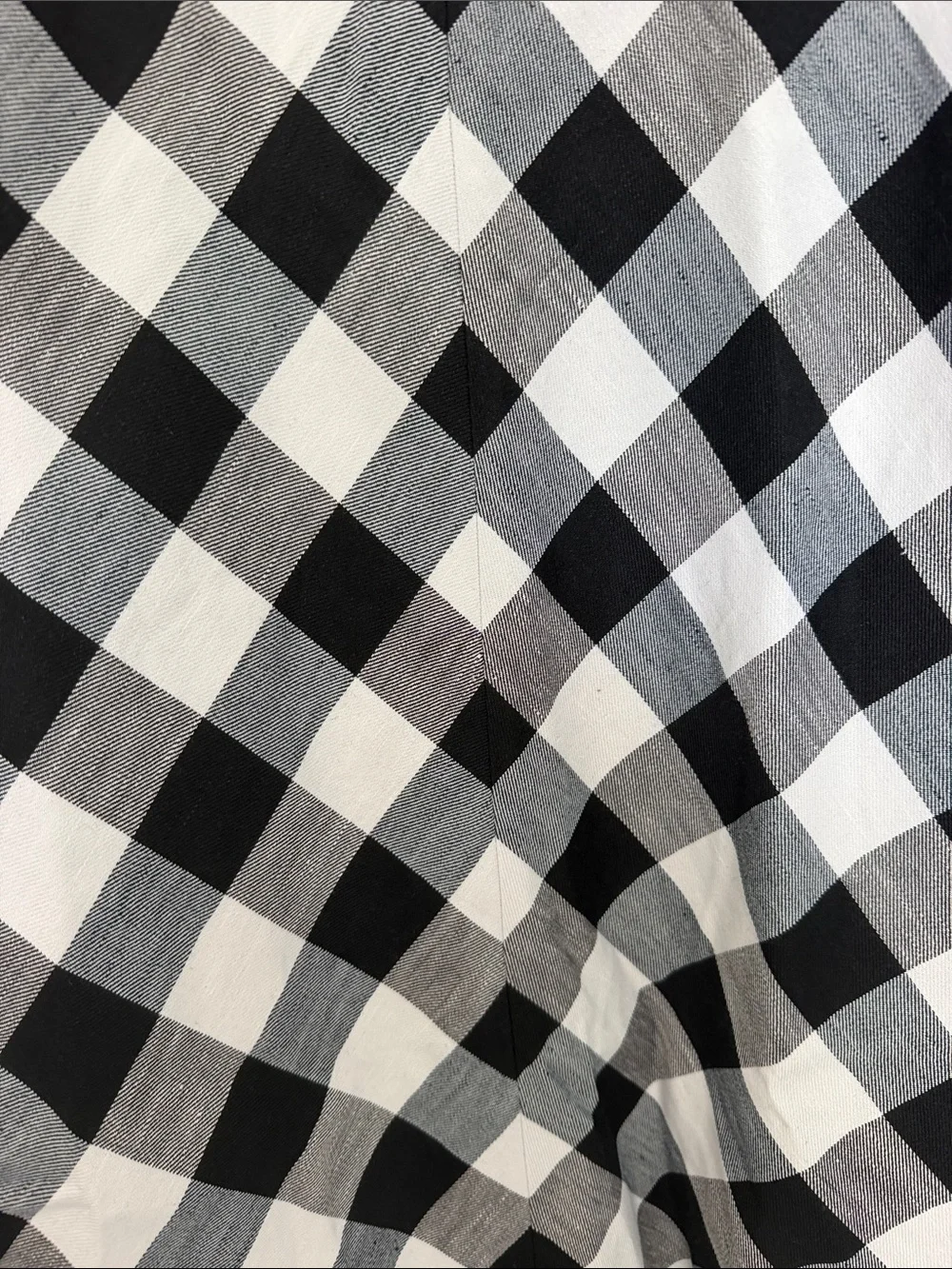 kate spade Black and White Gingham A-Line Skirt with Belt